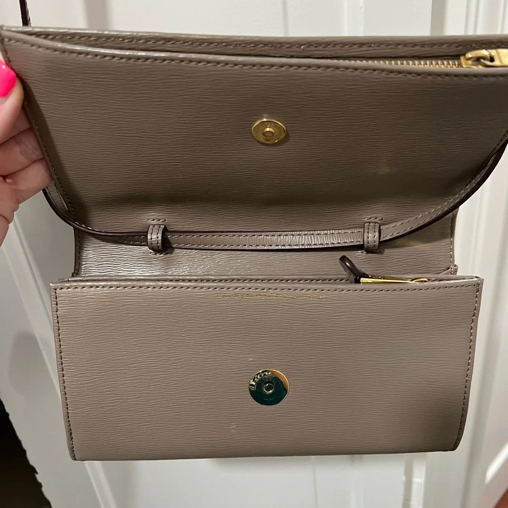 Ralph Lauren Taupe Envelope Style Crossbody Bag - Picture 3 of 7